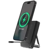 Gembird PB10-WPC15MS-01 magnetinė belaidė išorinė baterija su integruotu stovu, 15 W, 10000 mAh, juodas