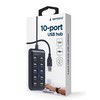 GEMBIRD 10 prievadų USB 2.0 HUB juodas