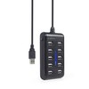 GEMBIRD 10 prievadų USB 2.0 HUB juodas