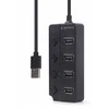 GEMBIRD USB 2.0 maitinamas 4 prievadų šakotuvas su jungikliais juodas