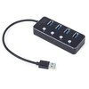 Gembird USB 3.1 (1 gen.) 4 prievadų šakotuvas su jungikliais, juodas
