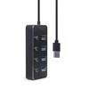 Gembird USB 3.1 (1 gen.) 4 prievadų šakotuvas su jungikliais, juodas