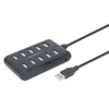 GEMBIRD 10 prievadų USB 2.0 HUB juodas
