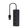 Gembird Hub usb 2.0 4-portowy su przełącznikami, juoda