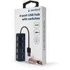 Gembird Hub usb 2.0 4-portowy su przełącznikami, juoda