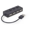 Gembird Hub usb 2.0 4-portowy su przełącznikami, juoda