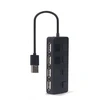 Gembird Hub usb 2.0 4-portowy su przełącznikami, juoda