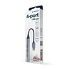 GEMBIRD 4-port USB HUB USB3 x 1 port USB2 x 3 jungtys sidabrinis