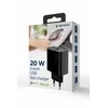 Gembird Powerdelivery USB-A USB-C 20W įkroviklis, juodas