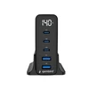 Įkroviklis Gembird Szybka kroviklis USB GaN 5-portowa 3xUSB-C + 2x USB-A 140 W juoda (TA-UC-2A3C-PD140-01-BK)