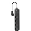 Gembird Inteligentna listwa zasilająca tuya 4xfr 2xusb-a 1xusb-c juoda