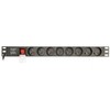 Gembird listwa zasilająca rack 19" pdu eg-pdu-014-f 1u, 16a, 8x francuskie gniazdo, wtyk schuko, kabelis 3m