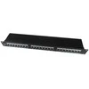 GEMBIRD NPP-C624-002 Gembird 19 patch panel 24 port 1U cat.6 su galinio kabelio valdymu, juodas