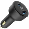 Gembird Greitas automobilinis įkroviklis 2x USB, C tipo (PD), LCD, 30W, juodas