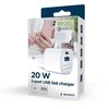 ĮKROVIKLIS USB UNIVERSALUS 20W BALTA/2P AC TA-ACPDQC20-01-W GEMBIRD