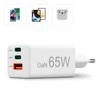 Hama mini GaN 65W PD/QC 2x USB-C, 1x USB-A balta