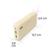 Hama Power Pack Pocket 20 20000 mAh 2X USB-A smėlio