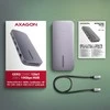AXAGON kelių prievadų USB-C 10Gbps šakotuvas. NVMe/SATA M.2, HDMI ir DisplayPort. USB-C laidas 50 cm.