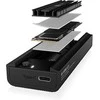 Icy Box ib-180mc-c31 m.2 nvme&sata prijungimo stotelė, usb 3.2 (gen2) type-c, aliuminio