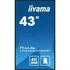 Iiyama Monitorius 43 cale lh4365uhsb-b1 24/7, ips, Android 11, 4k, 800cd, iisignage2, sdm, 2x hdmi, dp, 2x usb, 2x 10w, rj45, wifi, 4/32 pozi 400 x 400 (vesa)