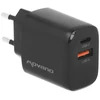 Įkroviklis Movano GaN 20W USB-C PD + USB-A (juodas)