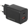Įkroviklis Movano GaN 45W USB-C PD + USB-A (juodas)
