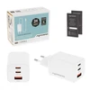 Įkroviklis Movano GaN 65W 2x USB-C PD + USB-A (baltas)