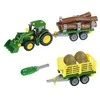 Klein John Deere traktorius su dviem priekabomis