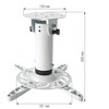 Techly Projektoriaus laikiklis 20 cm, luboms, 15 kg, baltas