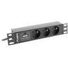 Lanberg Listwa zasilająca rack pdu 10 cali 1u 3x pl 2m 16a 230v pl juoda