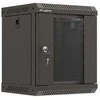 Lanberg 10" 6U 300x300 juoda sieninė spintelė su stiklinėmis durelėmis (plokščia pakuotė)