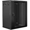 Lanberg szafa rack 19 cali wall-mount 15u/600x450 v2 juoda, drzwi szklane