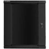 Lanberg szafa rack 19 cali wall-mount 15u/600x450 v2 juoda, drzwi szklane