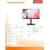 Monitorius Lenovo | ThinkVision | P24q-30 | 23.8 " | IPS | 16:9 | 60 Hz | 4 ms | 2560 x 1440 pikselių | 300 cd/m² | HDMI jungtys quantity 1x HDMI 2.0 | Juodas | Garantija 36 mėn.