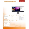 Lenovo Monitorius 39.7 cala thinkvision p40wd-40 64b4yat1eu
