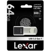 USB Atmintinė - Lexar Pirštų Atspaudo F35pro 64GB 300 MB/s Skaitymas 150 MB/s Rašymas Juoda