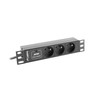 LANBERG PDU-03E-0200-IEC-BK PDU 10 1U 10A 3x 230v PL 2m Juodas