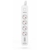 Oem Maitinimo juostelė 4 lizdai + 3 x USB A 3×1,5 mm² H05VV-F 16A/250V~M02414 3 m baltas