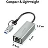 LogiLink USB adapteris, USB 3.2 Gen1, USB-A/C į gigabitinį eternetą, aliuminis