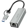 LogiLink USB adapteris, USB 3.2 Gen1, USB-A/C į gigabitinį eternetą, aliuminis