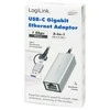 LogiLink USB adapteris, USB 3.2 Gen1, USB-A/C į gigabitinį eternetą, aliuminis