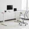 Maclean Ergo Office ER-401W rašomasis stalas, rankinis aukščio reguliavimas, baltas
