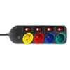 Listwa „Maclean“ maitinimo laidas, 4 lizdų + USB, su jungikliais, 250 V kintamoji srovė / 10 A, 1,5 m, juodas, MCE508 B