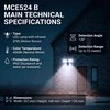 Maclean LED sieninis šviestuvas, su PIR jutikliu, 20W, 1500lm, IP65, neutralus baltas 4000K, juodas, MCE524 B