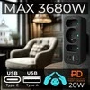 Maclean Skirstytuvas 3 lizdams mce248 f/b 2xusb-a 2xusb-c juodas