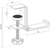 NEOMOUNTS HEADPHONE HOLDER, CLAMP MOUNTED, ALUMINUM