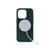 Njord Salmon Leather MagSafe dėklas, skirtas Apple iPhone 15 Pro, žalias, lašišos odos
