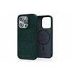 Dėklas Njord Salmon Leather MagSafe dėkliukas Apple iPhone 15 Pro max, žalias