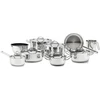 ELLE Home ECCS200416A Stainless Steel Cookware Set, 16 Pieces