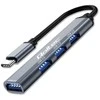 Centratorius adapteris usb-c 3.1 4in1 usb 3.0 3x 2.0 Qoltec